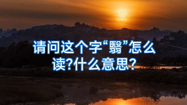 请问这个字“翳”怎么读?什么意思?