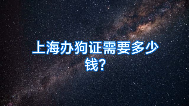 上海办狗证需要多少钱?