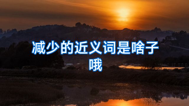 减少的近义词是啥子哦