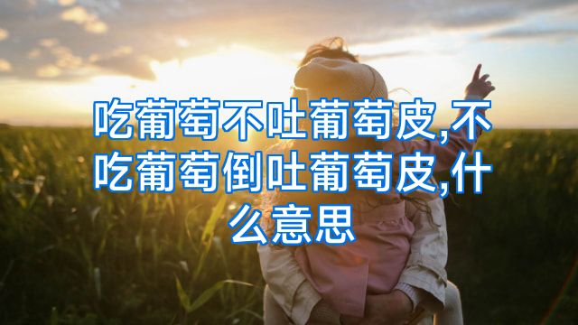 吃葡萄不吐葡萄皮,不吃葡萄倒吐葡萄皮,什么意思