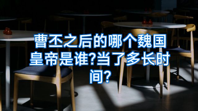 曹丕之后的哪个魏国皇帝是谁?当了多长时间?