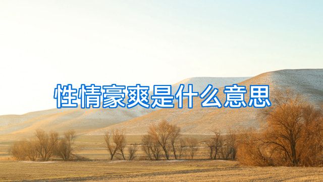 性情豪爽是什么意思