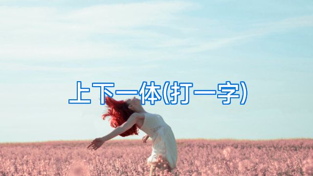 上下一体(打一字)