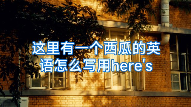 这里有一个西瓜的英语怎么写用here's