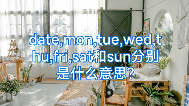 date,mon,tue,wed,thu,fri,sat和sun分别是什么意思?