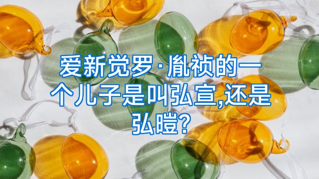 爱新觉罗·胤祯的一个儿子是叫弘宣,还是弘暟?