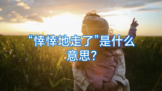 “悻悻地走了”是什么意思?