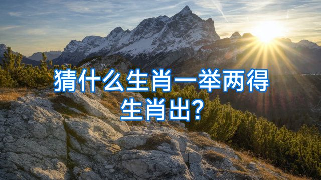 猜什么生肖一举两得生肖出?