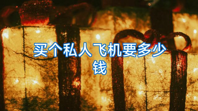 买个私人飞机要多少钱