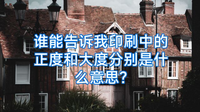 谁能告诉我印刷中的正度和大度分别是什么意思?