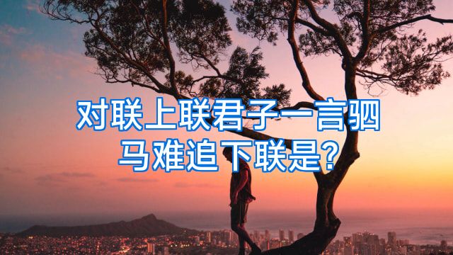对联上联君子一言驷马难追下联是?