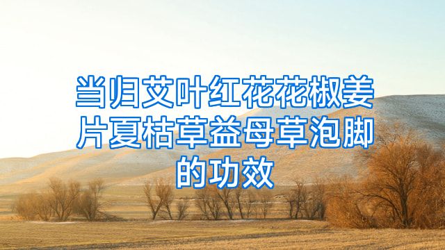 当归艾叶红花花椒姜片夏枯草益母草泡脚的功效