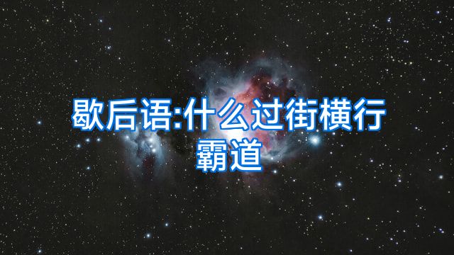 歇后语:什么过街横行霸道