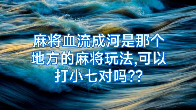 麻将血流成河是那个地方的麻将玩法,可以打小七对吗??