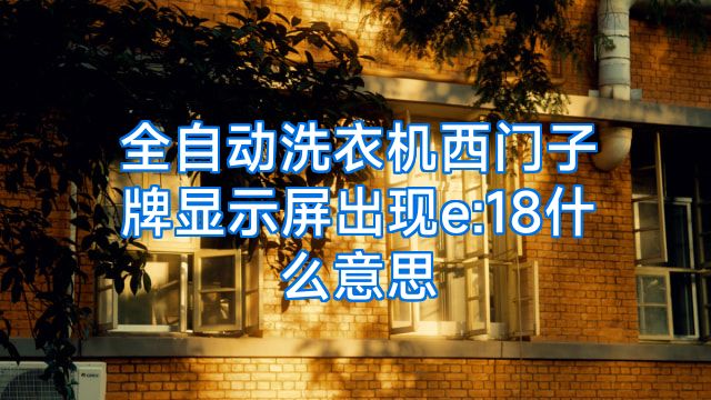 全自动洗衣机西门子牌显示屏出现e:18什么意思