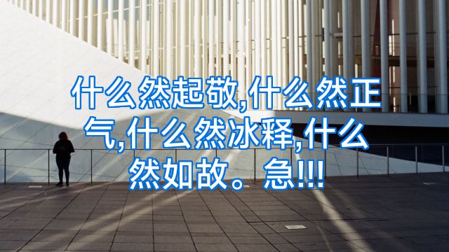 什么然起敬,什么然正气,什么然冰释,什么然如故。急!!!