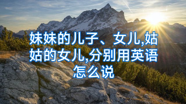妹妹的儿子、女儿,姑姑的女儿,分别用英语怎么说