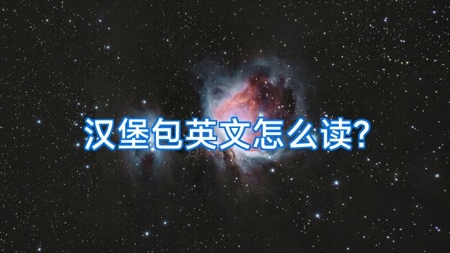 汉堡包英文怎么读?