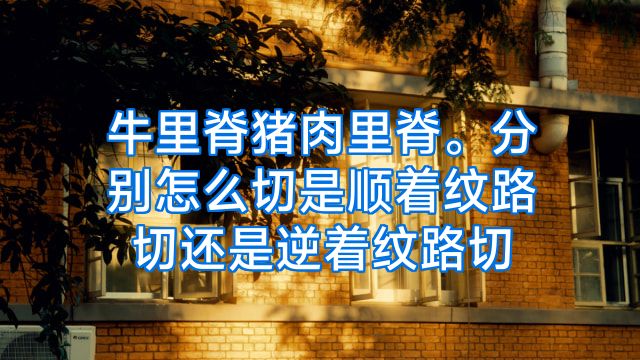 牛里脊猪肉里脊。分别怎么切是顺着纹路切还是逆着纹路切
