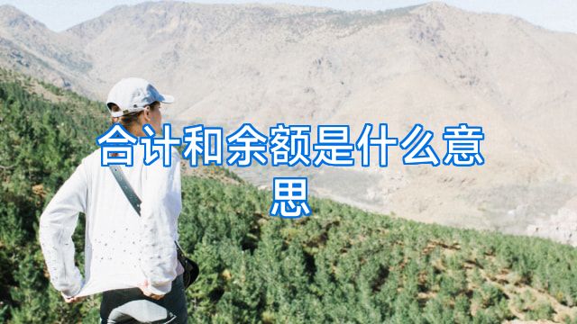 合计和余额是什么意思