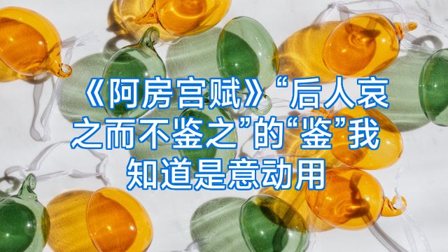 《阿房宫赋》“后人哀之而不鉴之”的“鉴”我知道是意动用