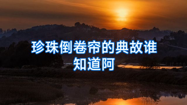 珍珠倒卷帘的典故谁知道阿
