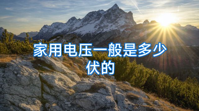 家用电压一般是多少伏的