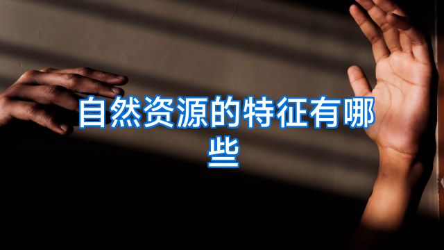 自然资源的特征有哪些
