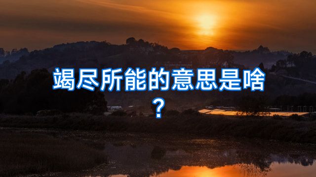 竭尽所能的意思是啥?