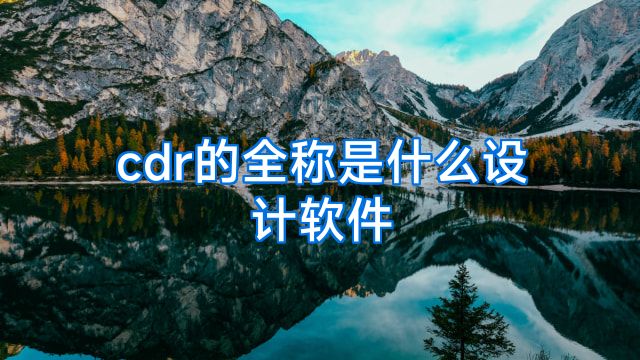 cdr的全称是什么设计软件