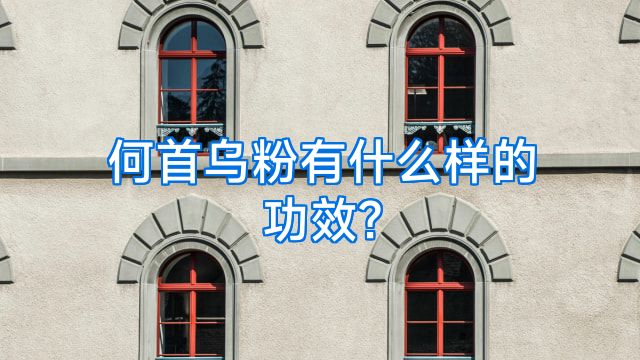 何首乌粉有什么样的功效?