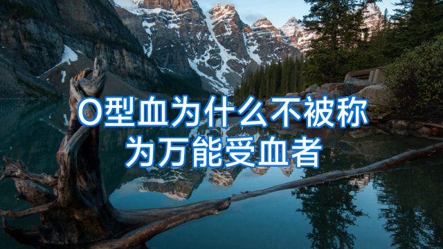 O型血为什么不被称为万能受血者