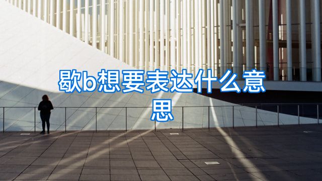 歇b想要表达什么意思