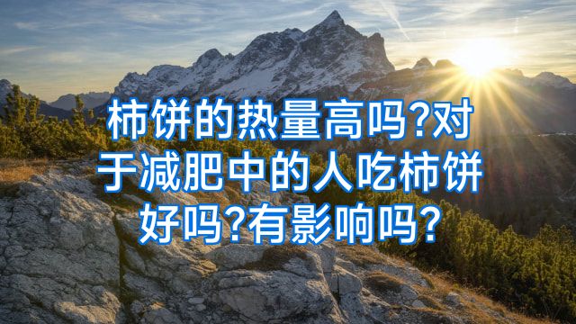柿饼的热量高吗?对于减肥中的人吃柿饼好吗?有影响吗?