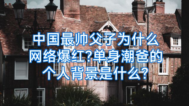中国最帅父子为什么网络爆红?单身潮爸的个人背景是什么?