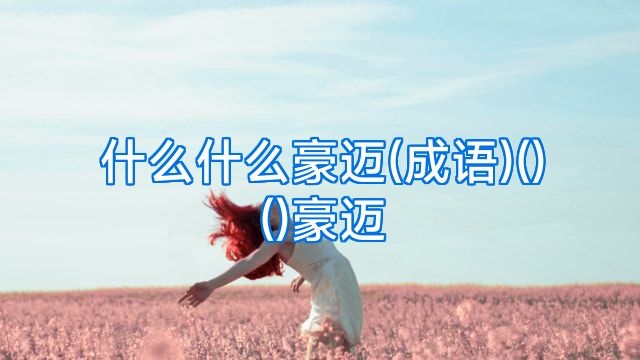 什么什么豪迈(成语)()()豪迈