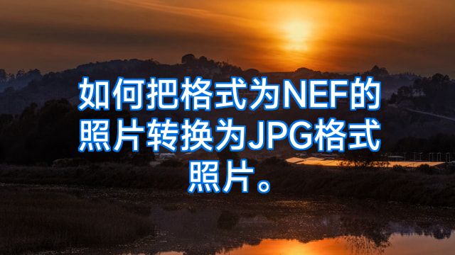 如何把格式为NEF的照片转换为JPG格式照片。