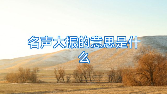 名声大振的意思是什么