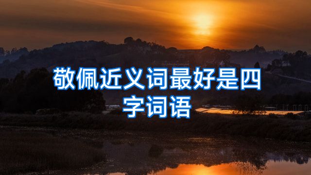 敬佩近义词最好是四字词语