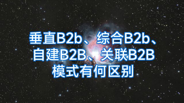 垂直B2b、综合B2b、自建B2B、关联B2B模式有何区别