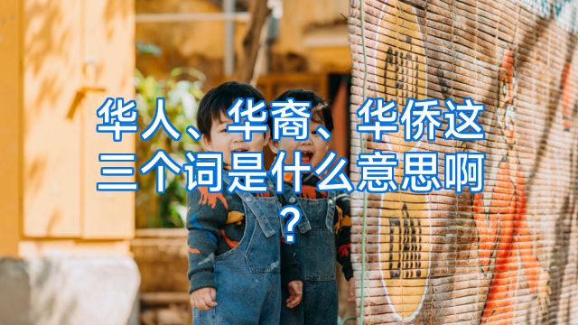 华人、华裔、华侨这三个词是什么意思啊?