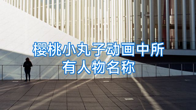 樱桃小丸子动画中所有人物名称