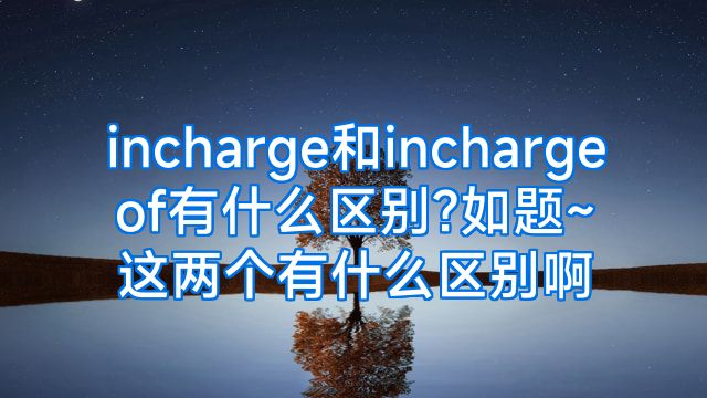 incharge和inchargeof有什么区别?如题~这两个有什么区别啊