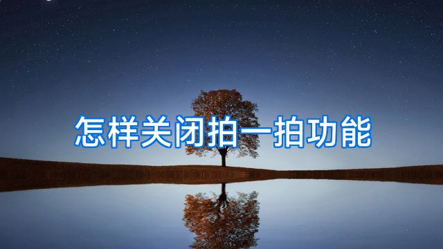 怎样关闭拍一拍功能