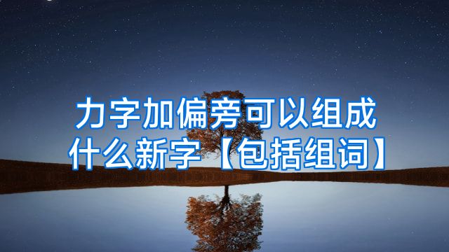 力字加偏旁可以组成什么新字【包括组词】