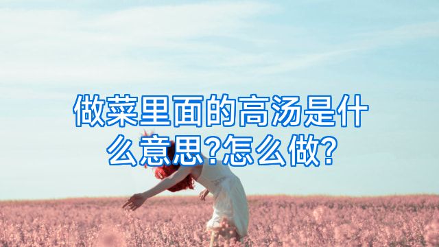 做菜里面的高汤是什么意思?怎么做?