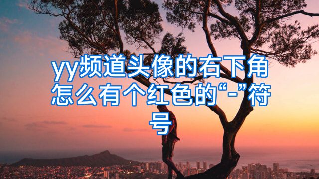 yy频道头像的右下角怎么有个红色的“-”符号