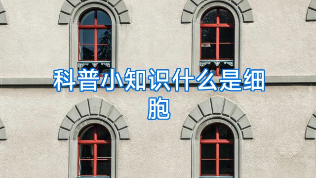科普小知识什么是细胞