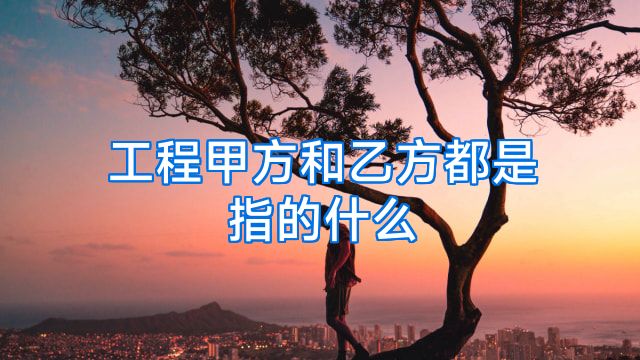 工程甲方和乙方都是指的什么