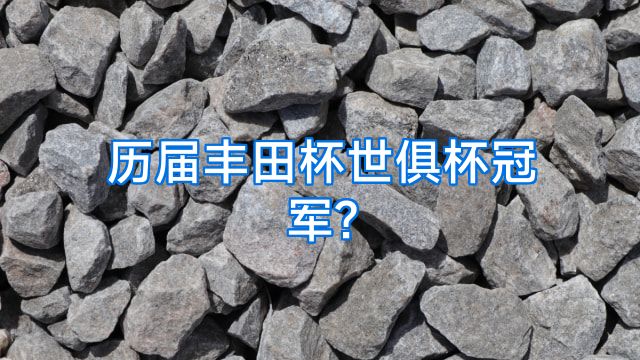 历届丰田杯世俱杯冠军?